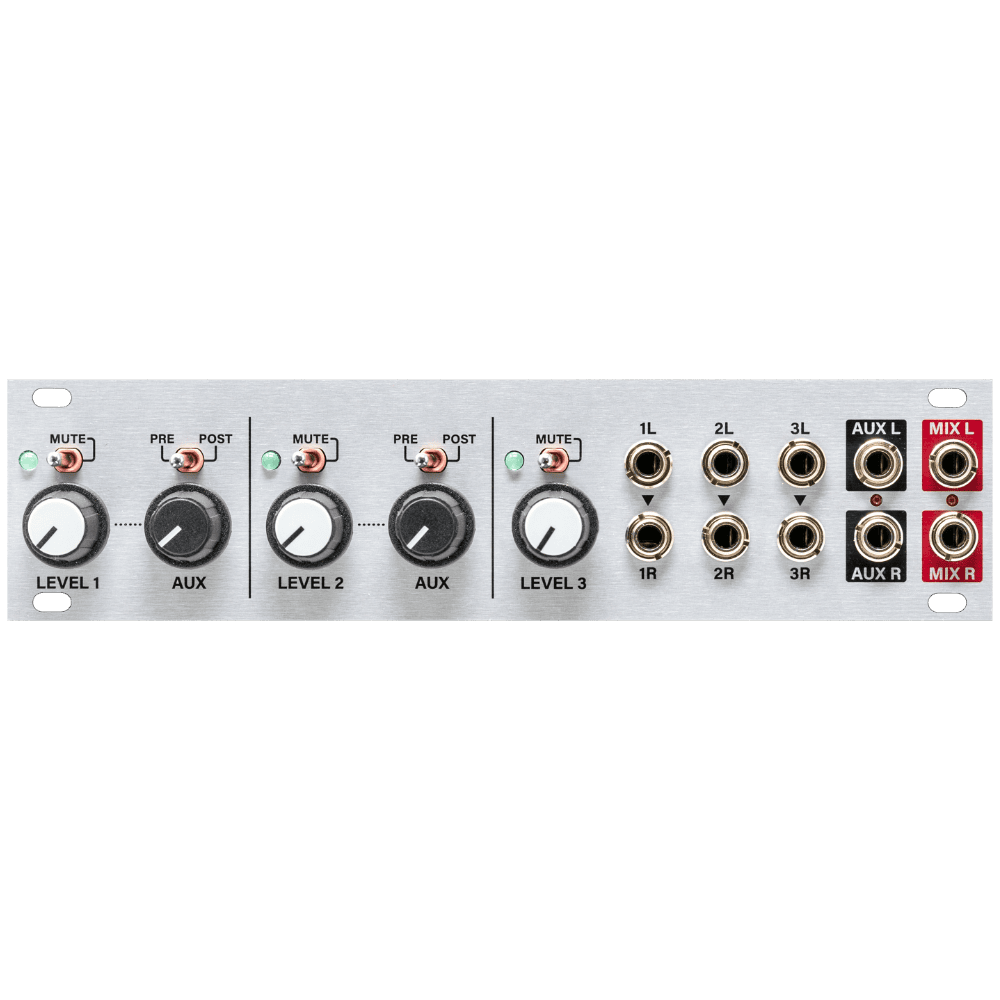 Intellijel Aux Mix 1U Eurorack Stereo Mixer Module - Elevator Sound