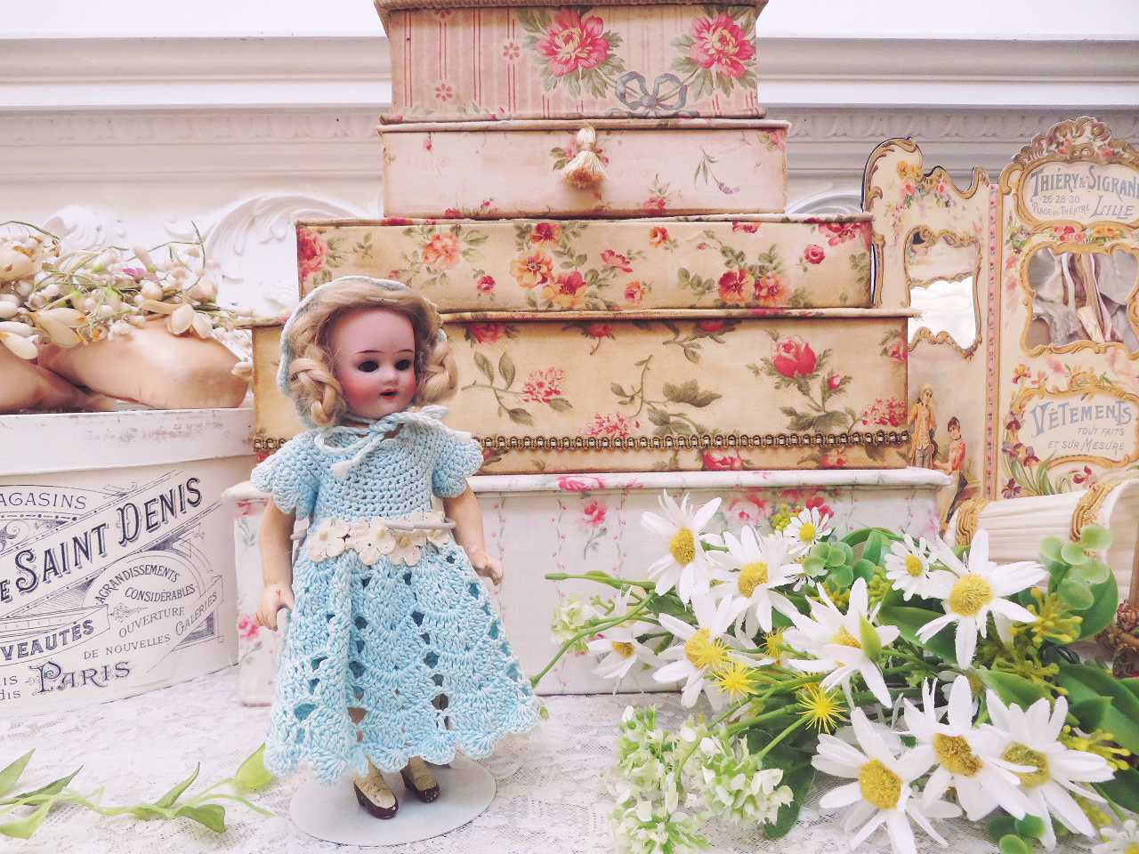 アンティーク ミニオネット ローズドレス 小さなお嬢様 ミニョネット