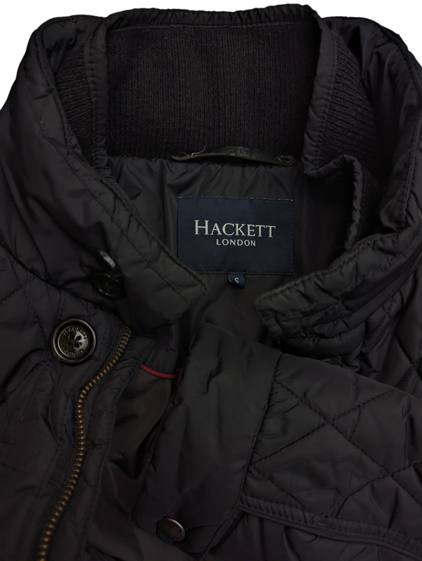 Hackett Thermore Quilted Field Jacket S Black Nylon – eHABERDASHER