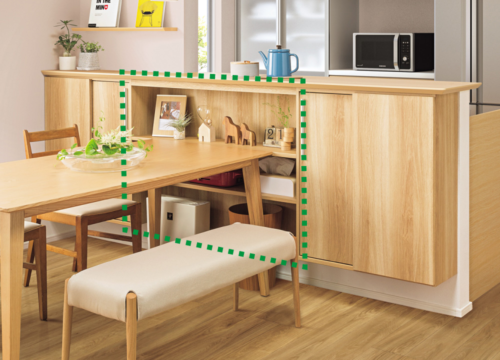 リビングステージ ダイニング収納プラン | EIDAI