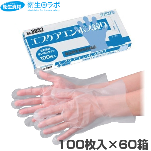 No.1004 エブケア プラスチック グローブ 箱入り パウダーフリー(3,000