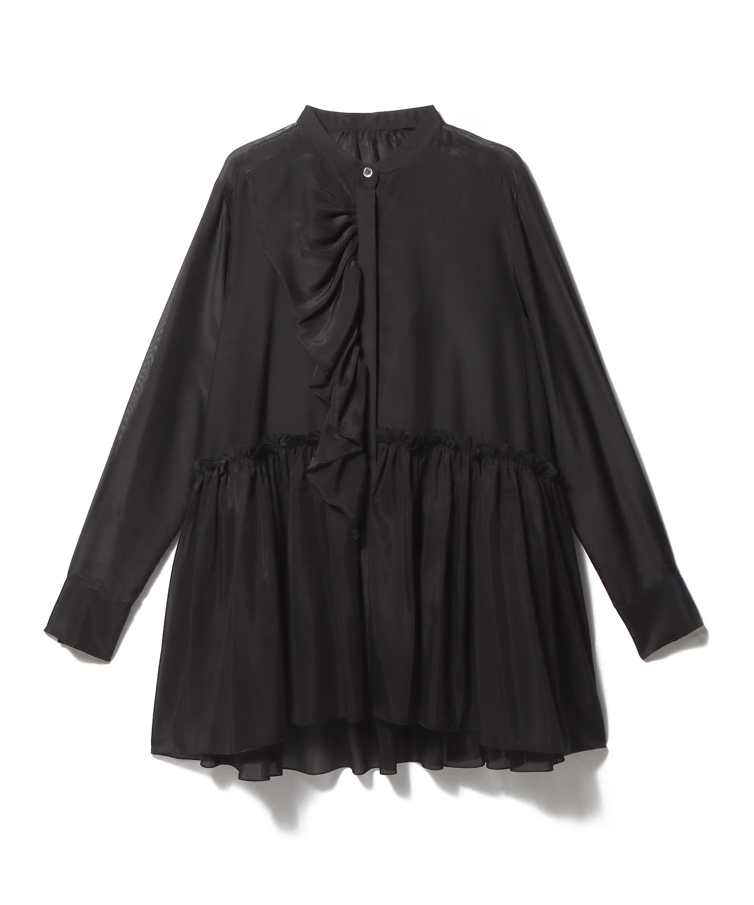 ESTNATION / コットンシルク フリルチュニックブラウス《EXCLUSIVE