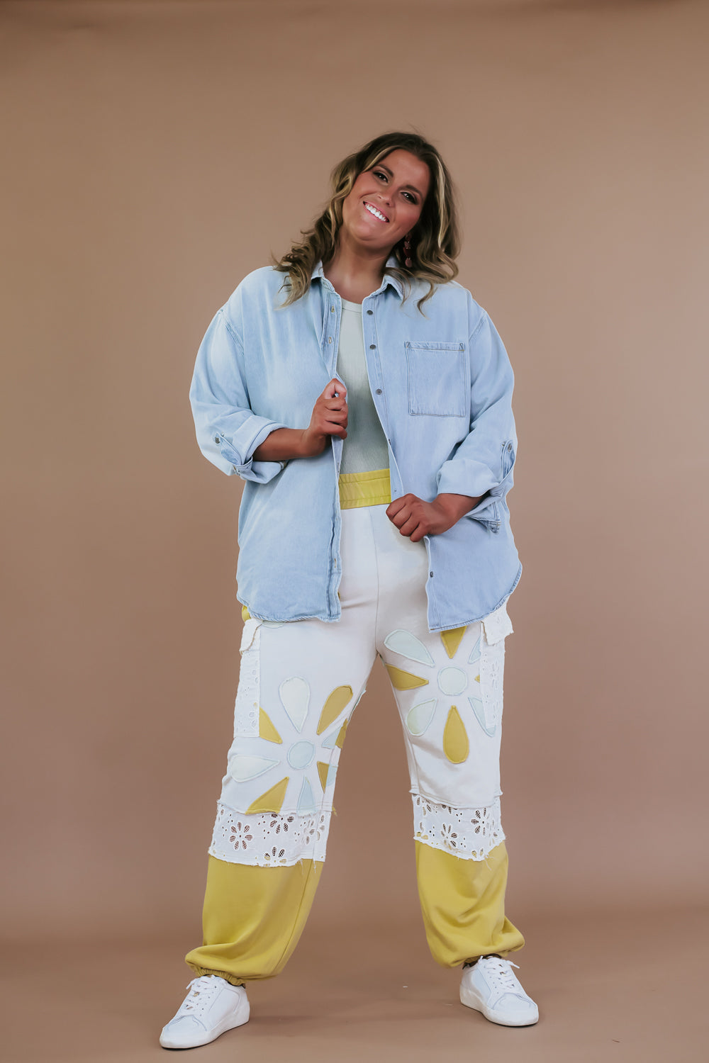 Floral Patchwork Jogger, Yellow – Everyday Chic Boutique
