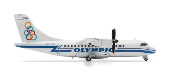 Herpa Wings Olympic ATR-42-300 die-cast model ezToys - Diecast