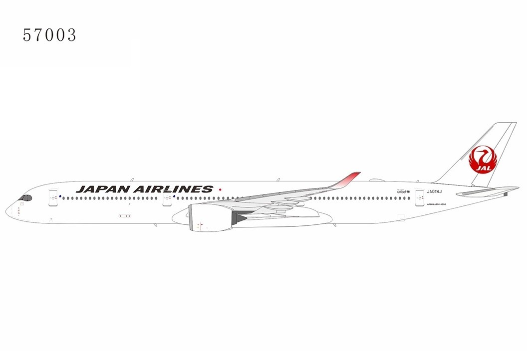 JAL Japan Airlines Airbus A350-1000 JA01WJ NG Models 57003 Scale 1