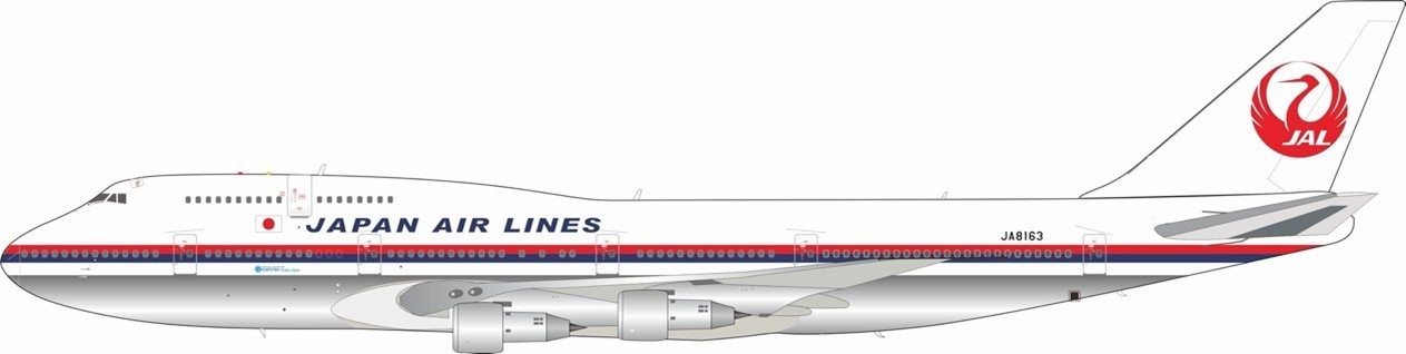 Japan Air Lines - JAL Boeing 747-346 JA8163 Polished with stand