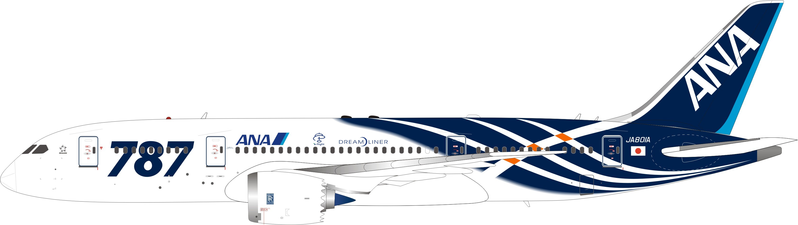 All Nippon Airways – ANA Boeing 787-8 JA801A With Stand WB-787-ANA