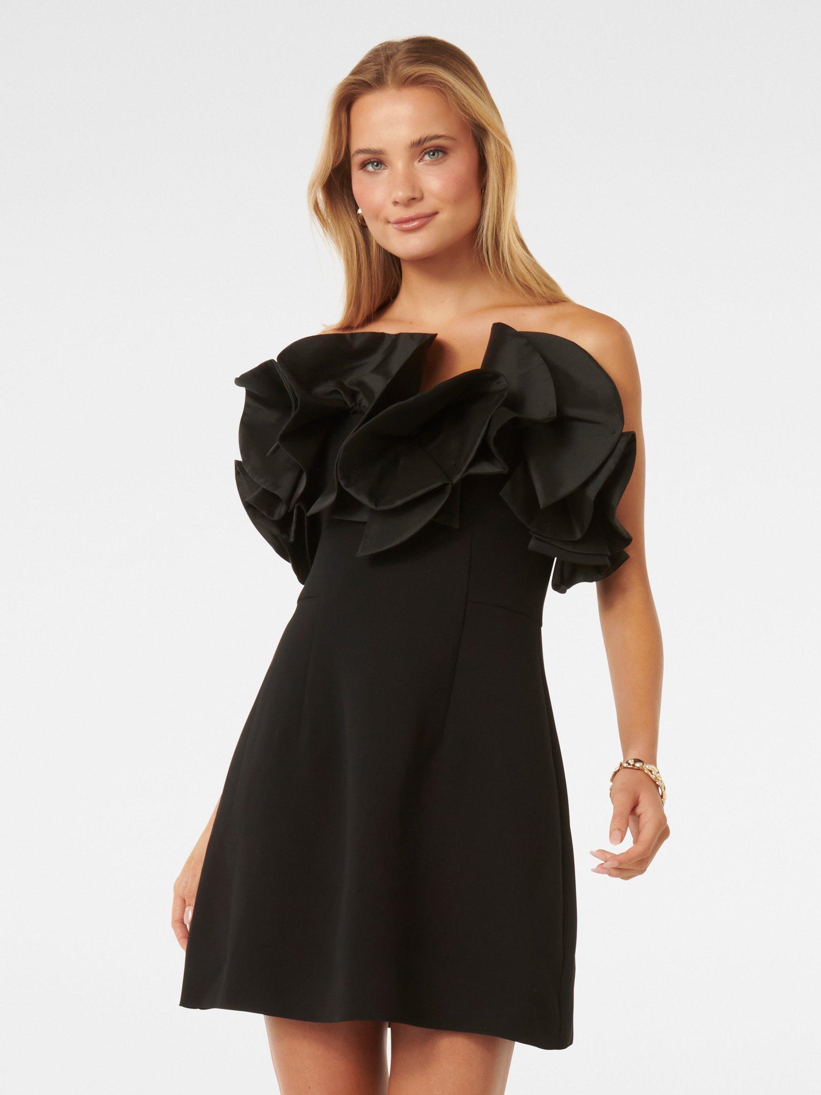 Buy Black Tasha Rosette Mini Dress Online