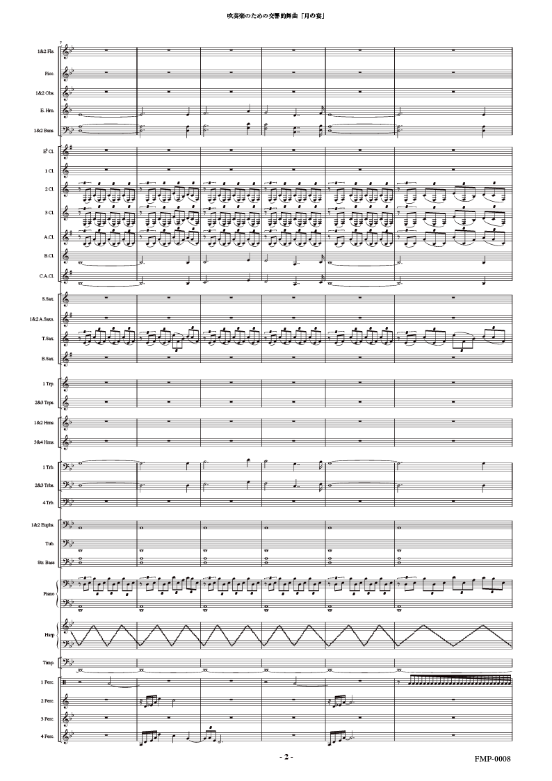吹奏楽の為の交響的舞曲「月の宴」：矢部政男 [吹奏楽スコア