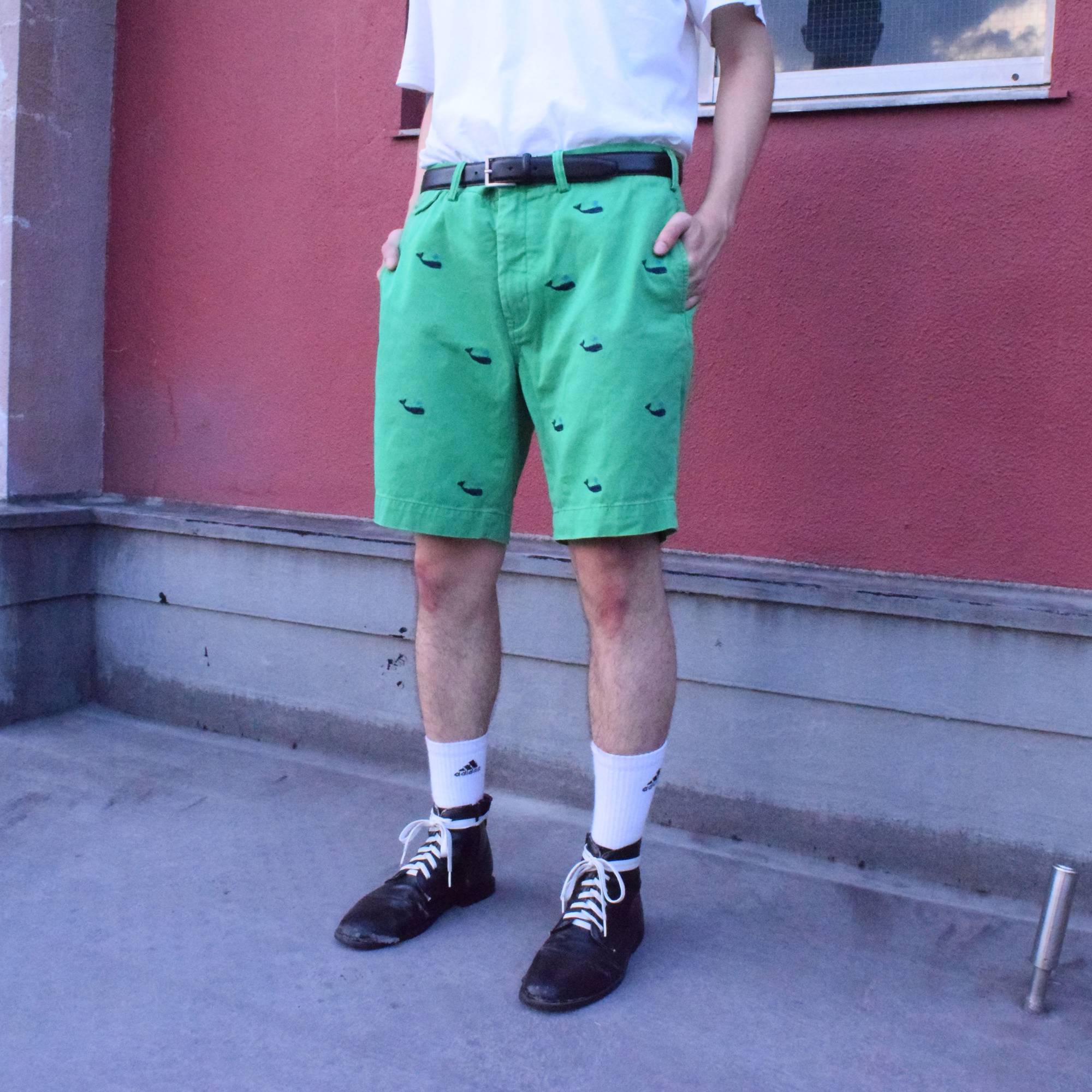 ポロラルフローレン ショートパンツ 緑 グリーン 魚 フィッシュ