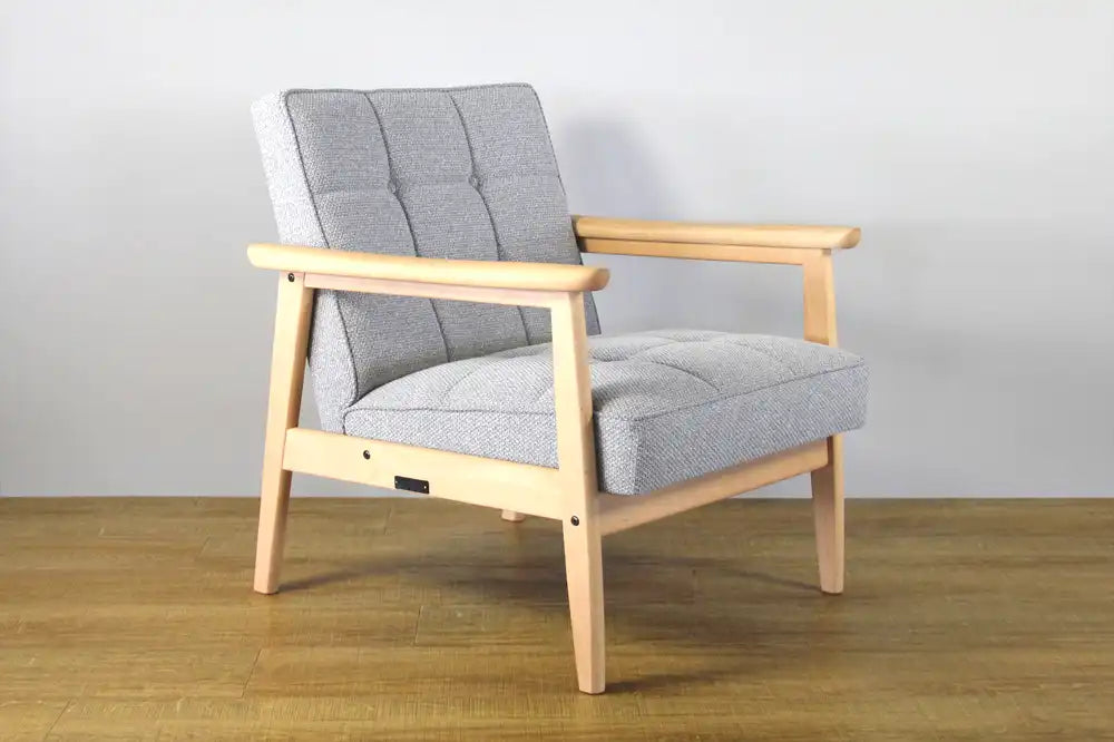 カリモク60 Kチェア1シーターミストグレー（ピュアビーチ色塗装