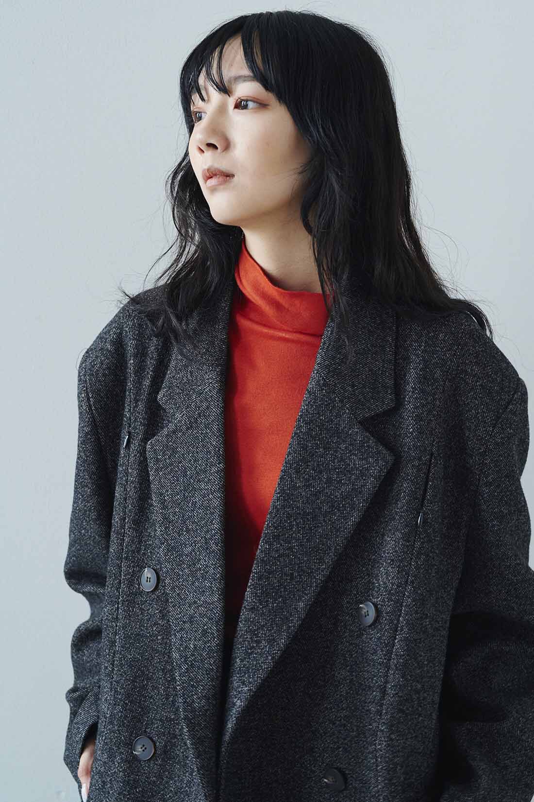 韓国セレクト OVERRICH オーバーロングダブルブレストコート〈ダーク