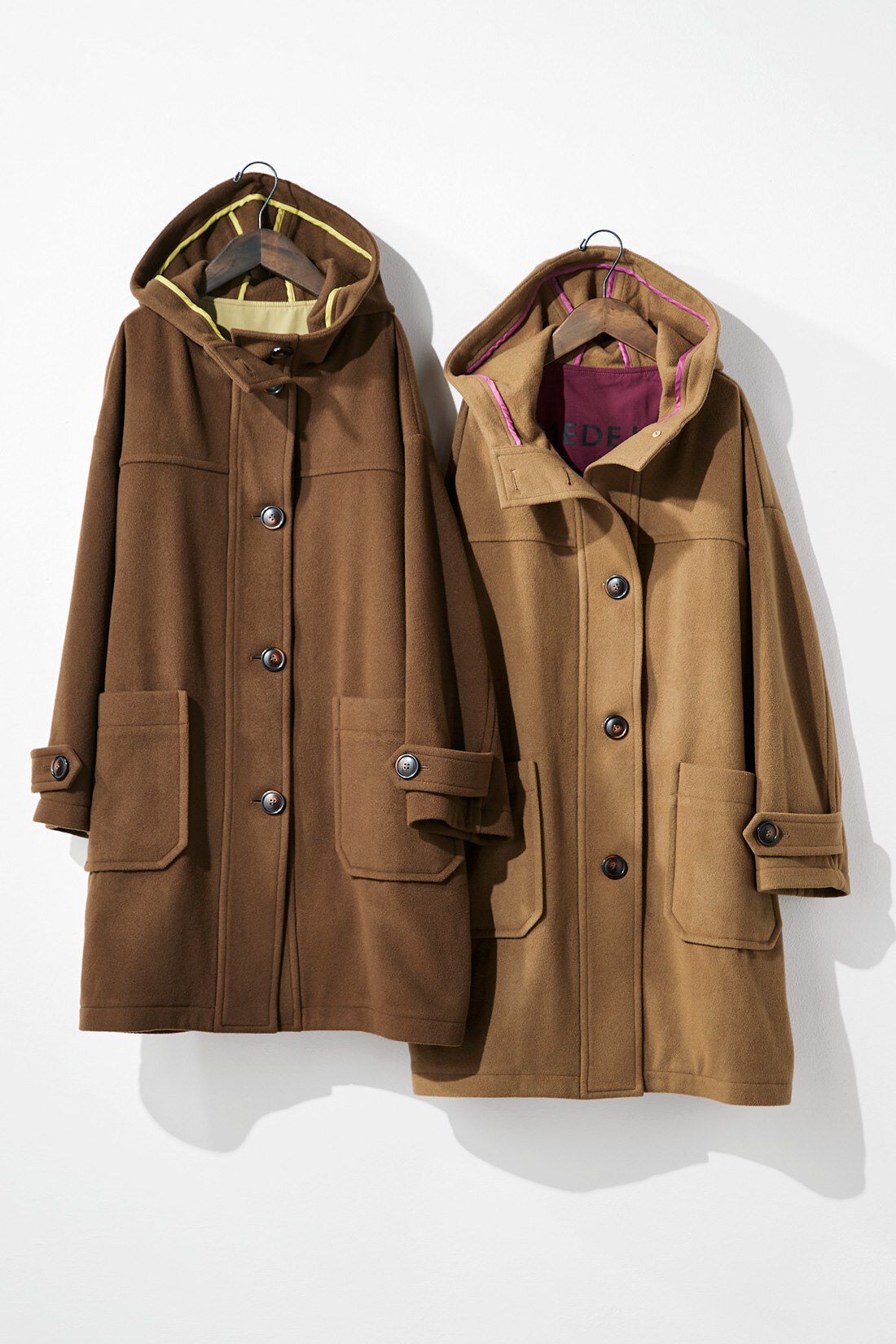 MEDE19F イタリアンウールモッサのダッフルコート〈キャメル〉｜Real