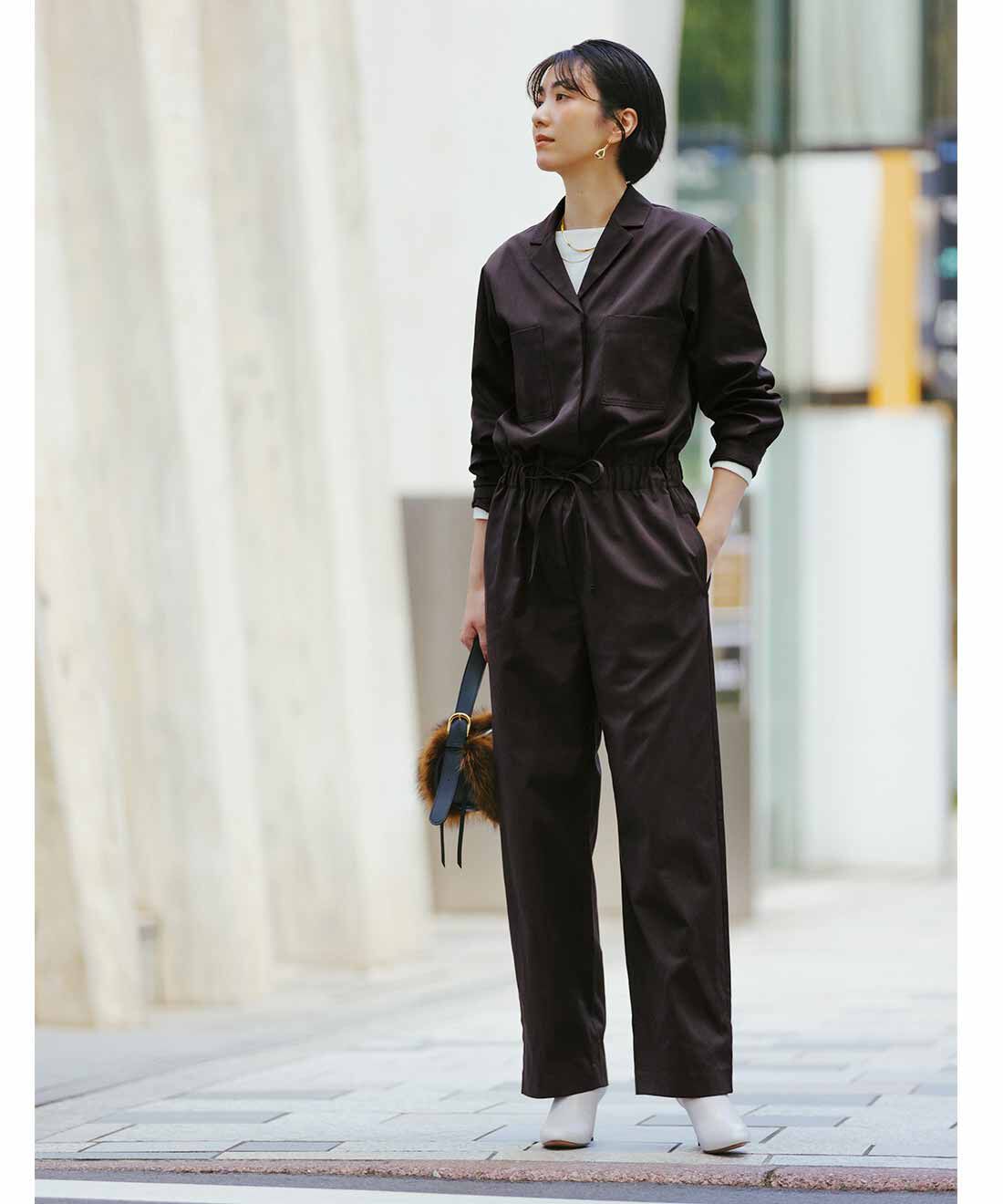 IEDIT Mihoko Komori Collaboration: Sophisticated Jumpsuit (Brown