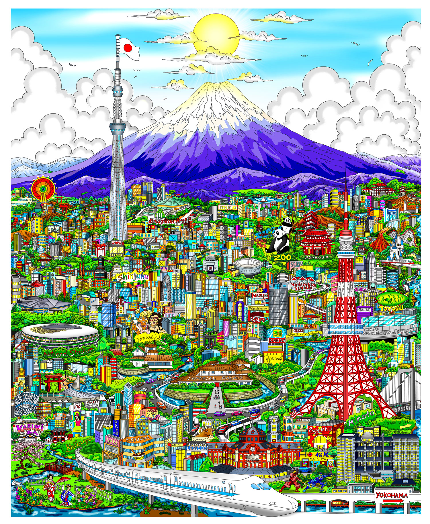 メトロポリタン・トーキョー 3Dアート リビング 大きい 日本 富士山