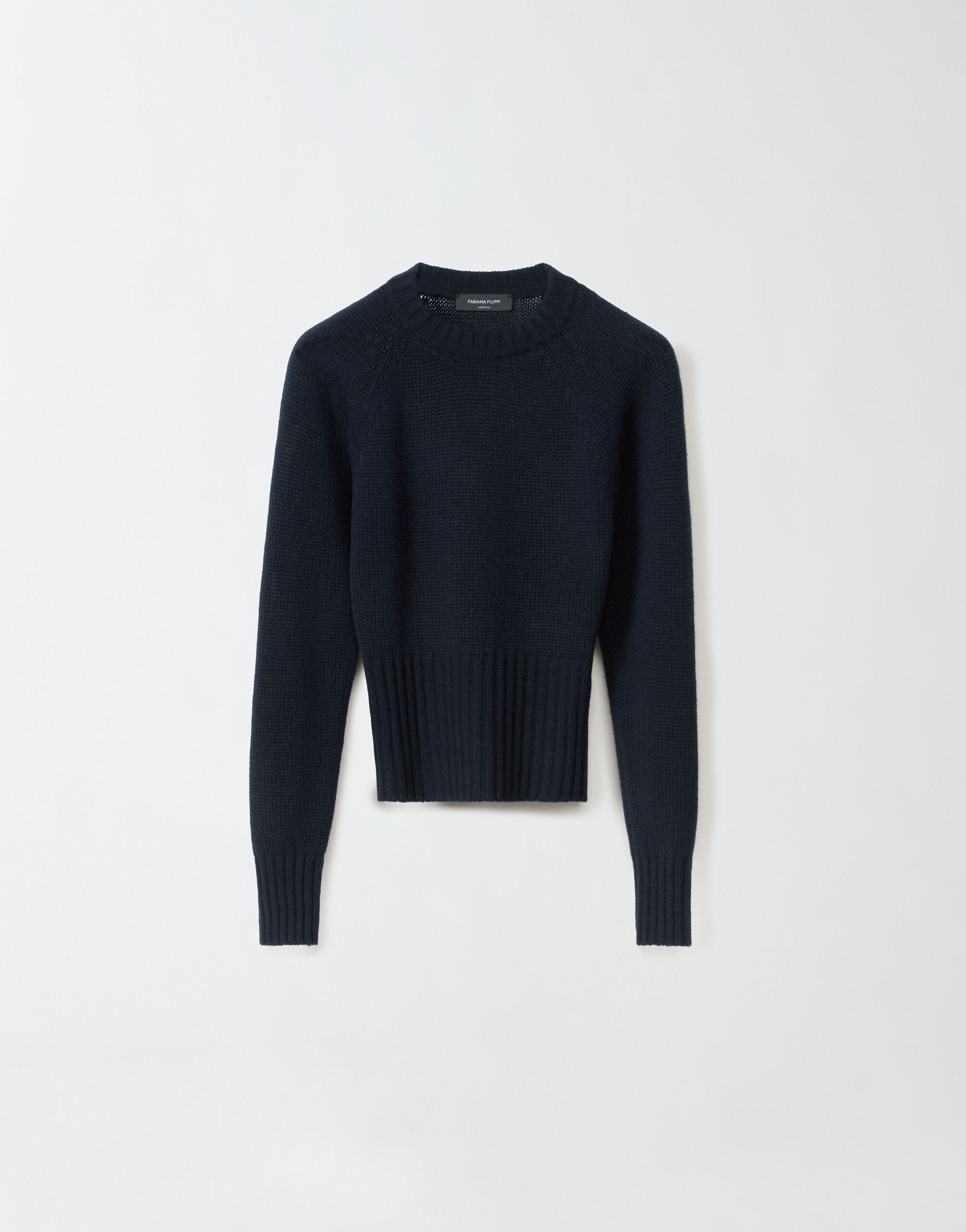 レディースガーゼ カシミヤ セーター§ナイトブルー Fabiana Filippi