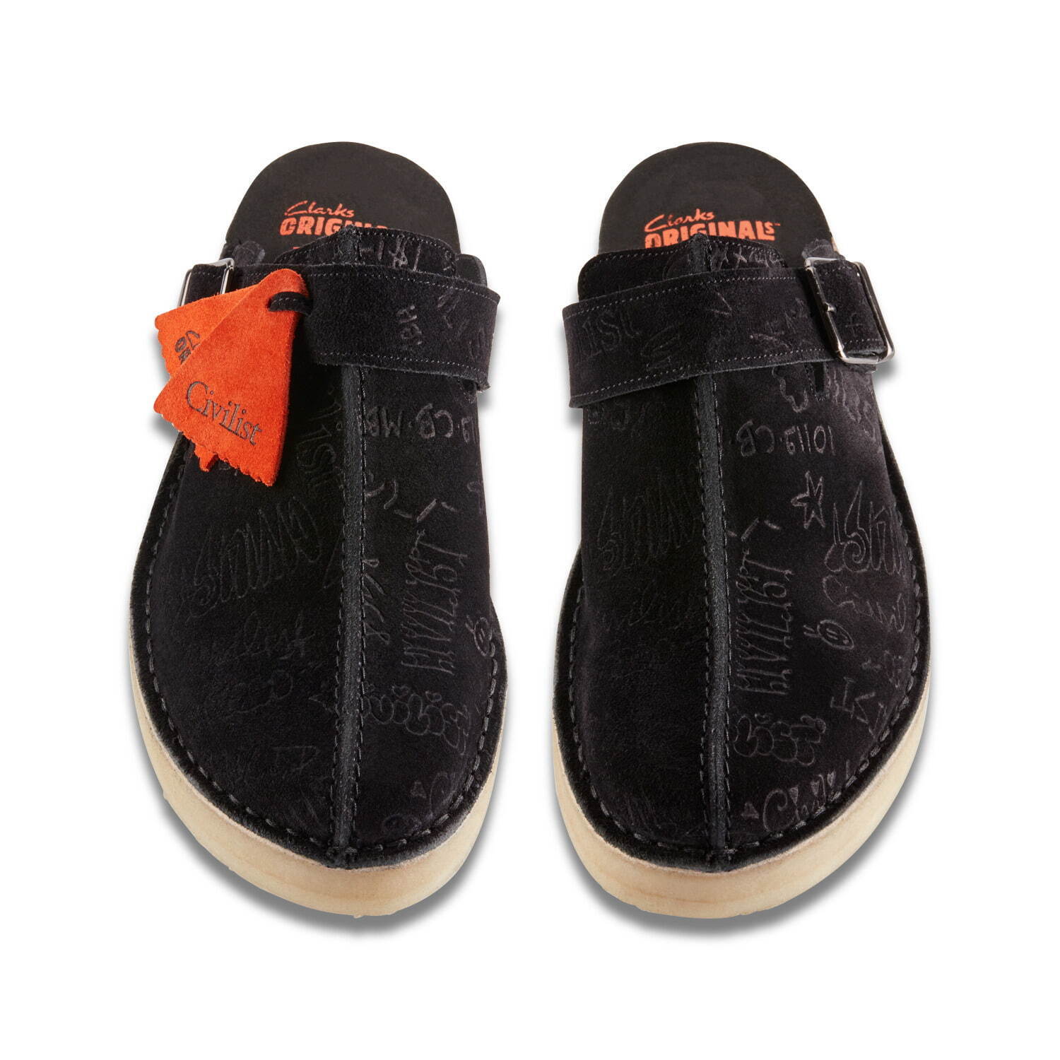 クラークス オリジナルズ“落書き風”デボス加工入り「ワラビー