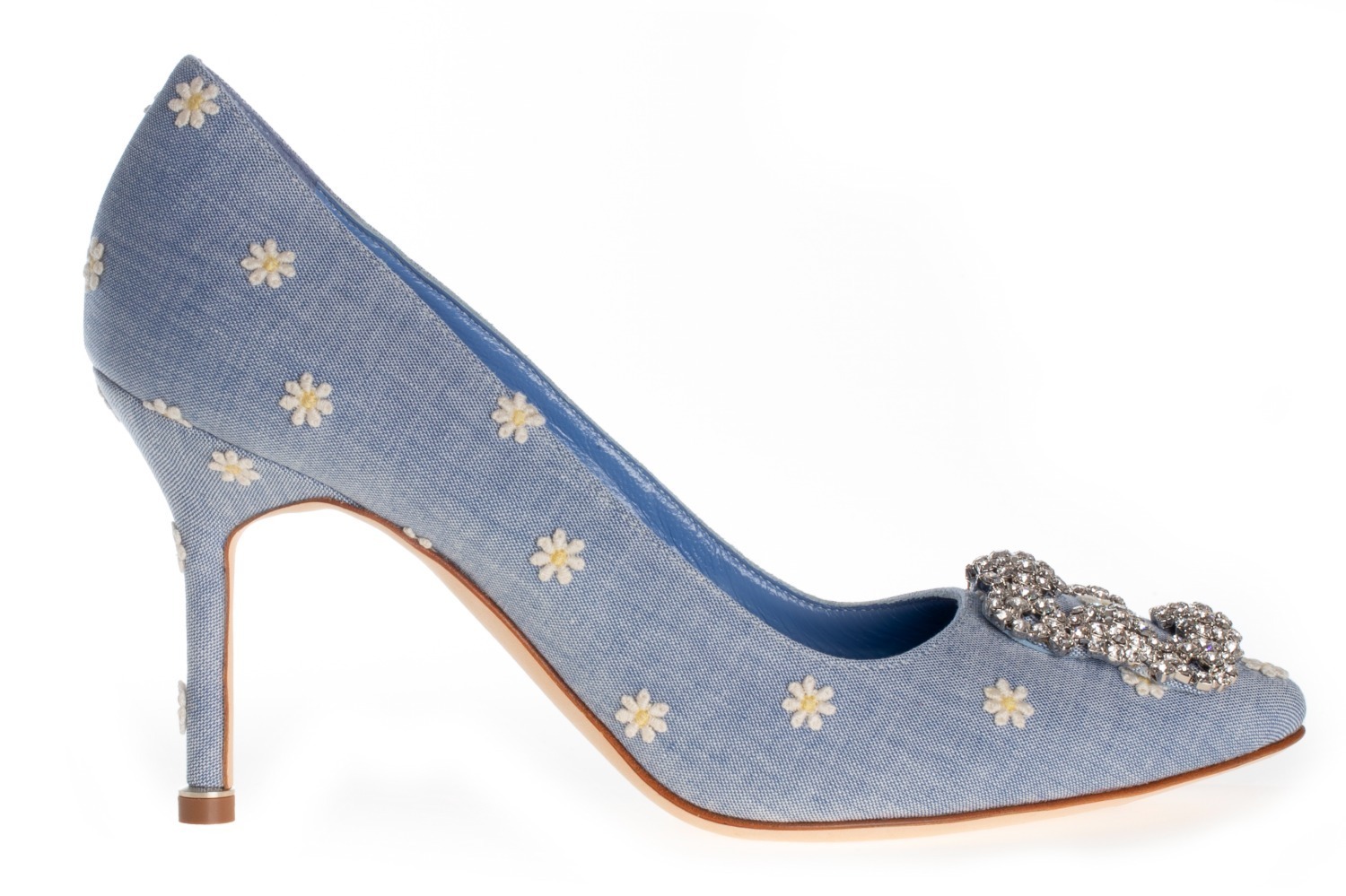 マノロ ブラニク 2024年夏シューズ、デイジーの花柄「ハンギシ