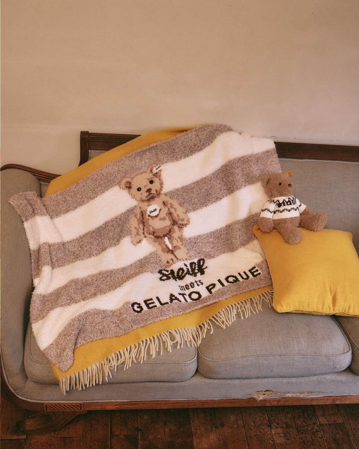 ジェラート ピケ×シュタイフ第2弾、テディベア“ジェームズ”が主役の