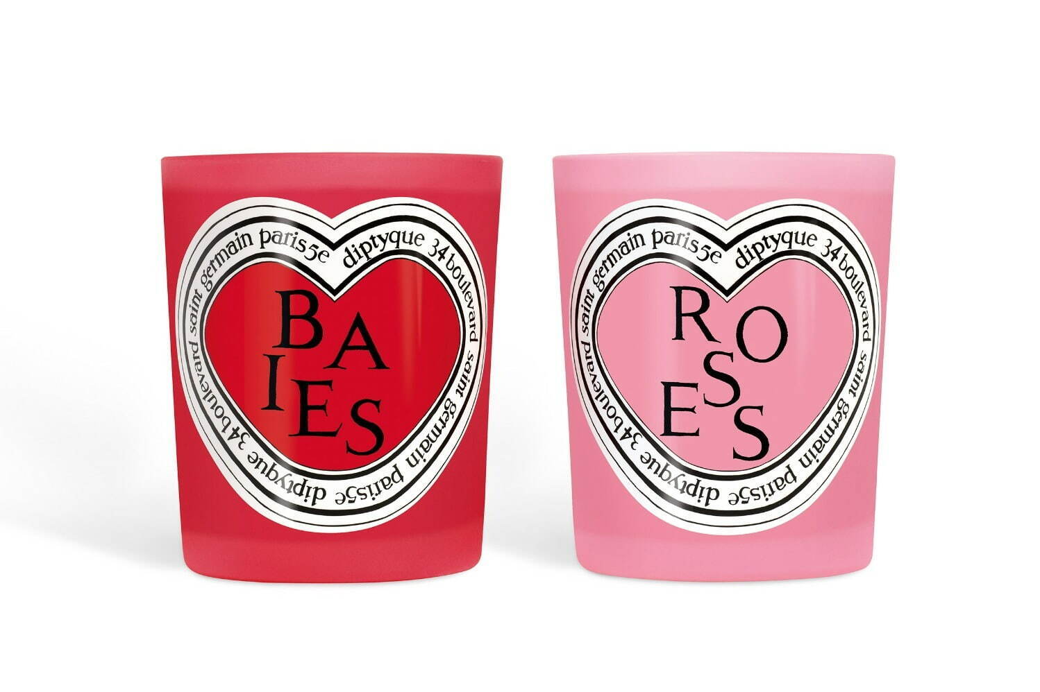 ディプティックバレンタイン限定キャンドルセット、“ハート形”ラベルの