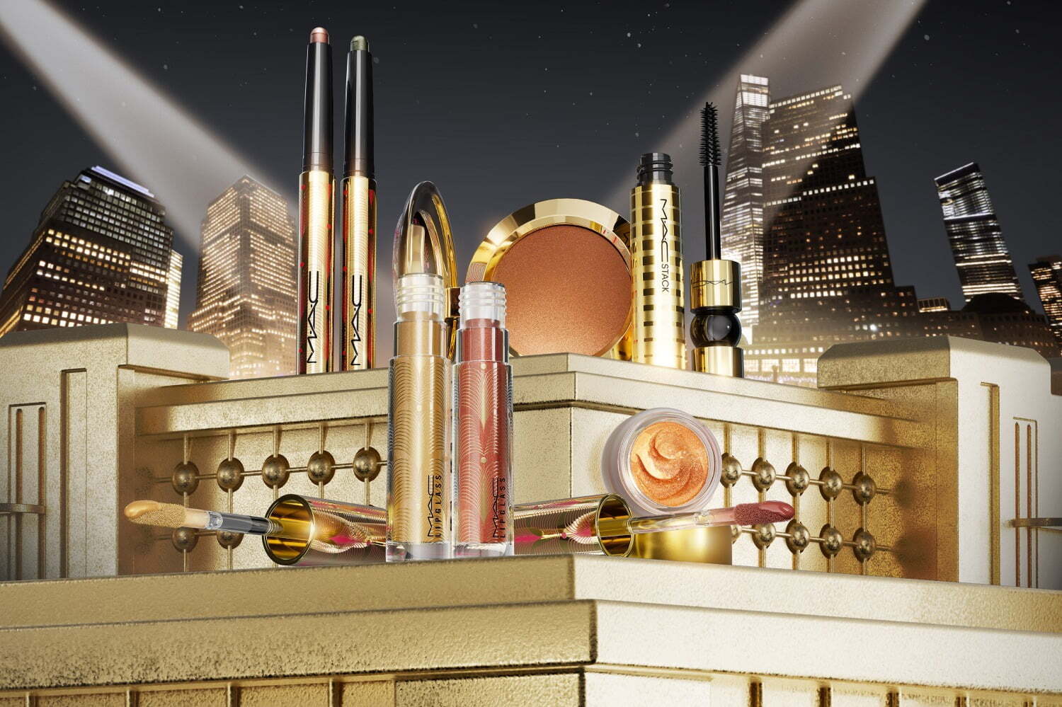 M·A·C24年クリスマスコスメ、“豪華ラメ輝く”リップグロス＆全身に