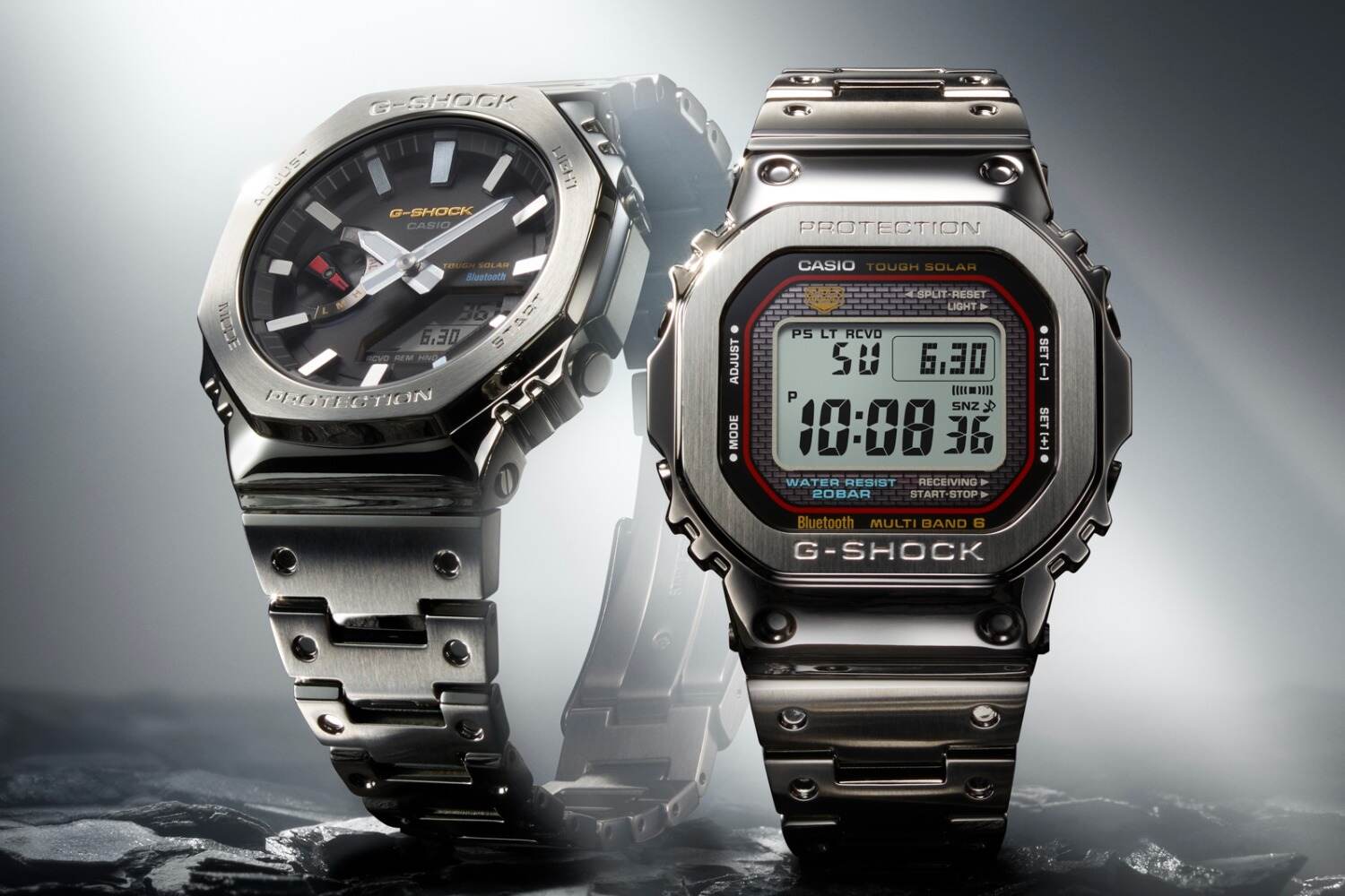 G-SHOCKフルメタル腕時計「GMW-B5000」赤青黄色の初代モデルカラーで