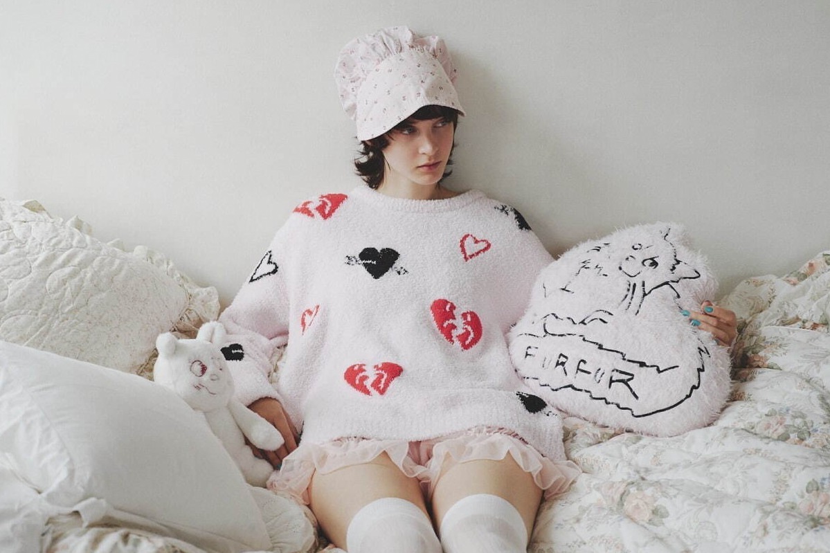 ファーファー「ジェラート ピケ」と初コラボ、“ふわもこ”ハート柄