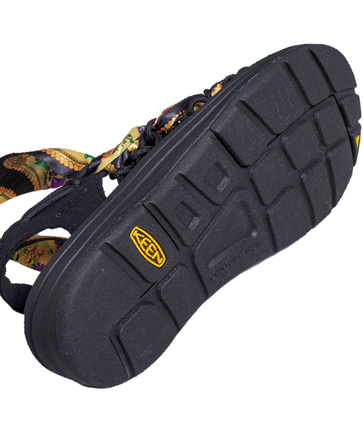 ミュベール×キーン、“スカーフ柄リボン”を編み上げたサンダル