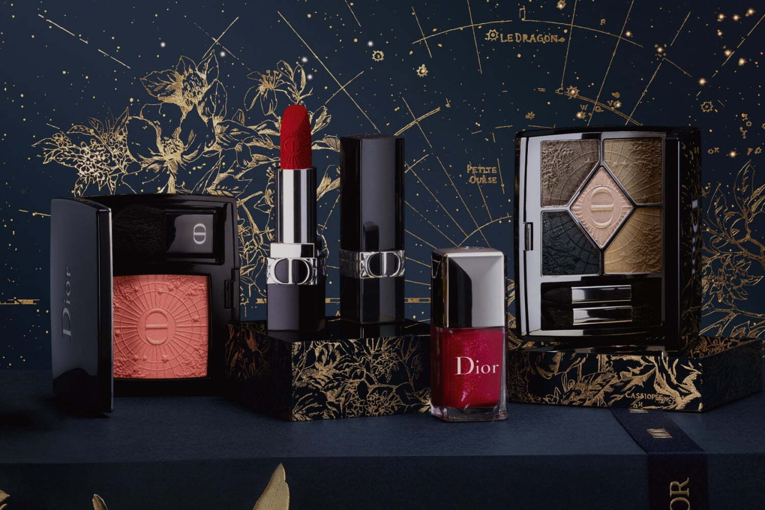 ディオール22年クリスマスコスメ、星座モチーフのアイパレ＆煌めく