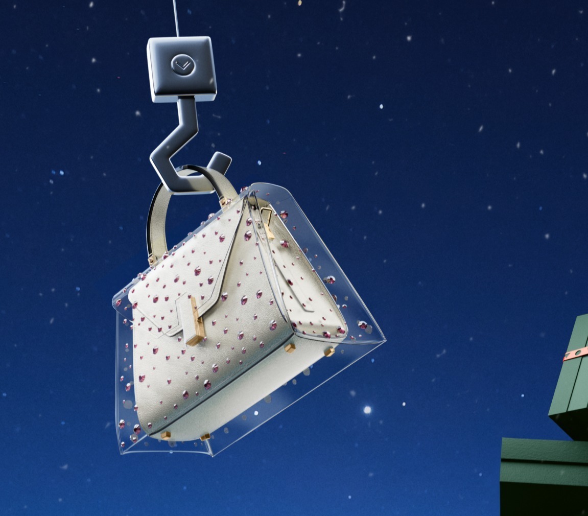 ヴァレクストラのアイコンバッグ「イジィデ」“ラインストーン煌めく