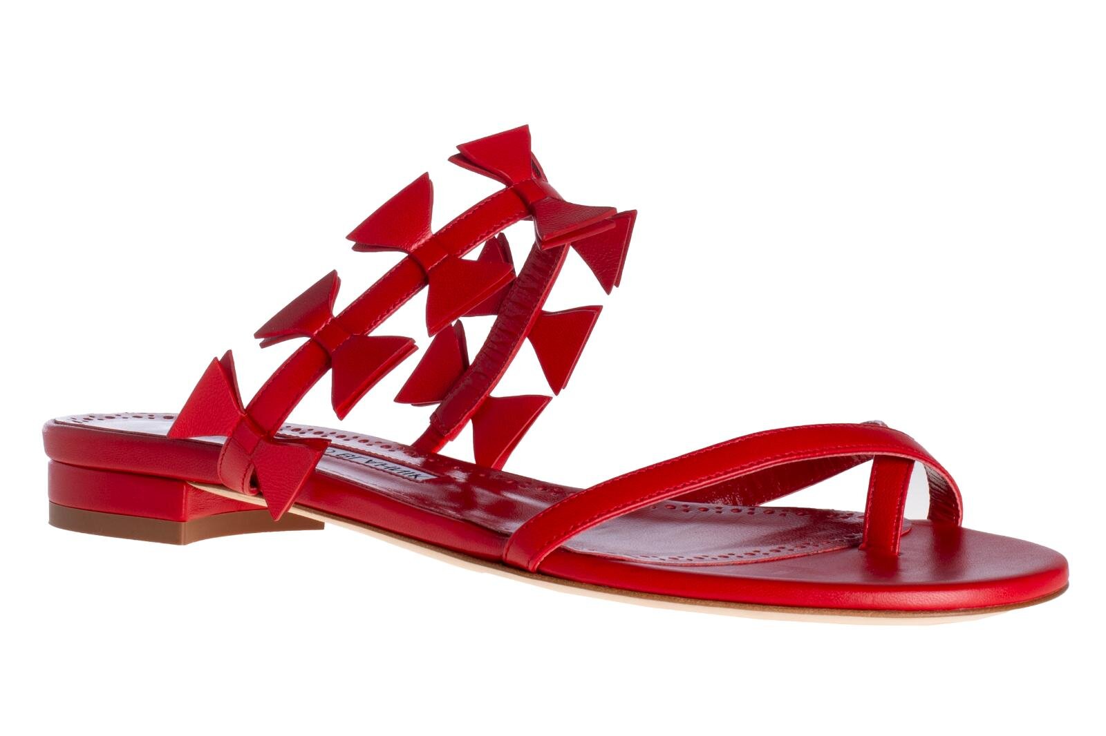 マノロ ブラニク“花々咲き誇る”ミュール＆足首ストラップ付きヒール