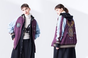 アウラの新作スカジャン、鹿や月・太陽の刺繍を施した色鮮やかな