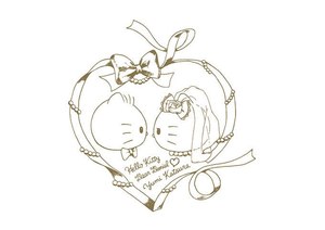 サンリオ×桂由美がコラボ、ハローキティ刺繍入りウェディングドレスで