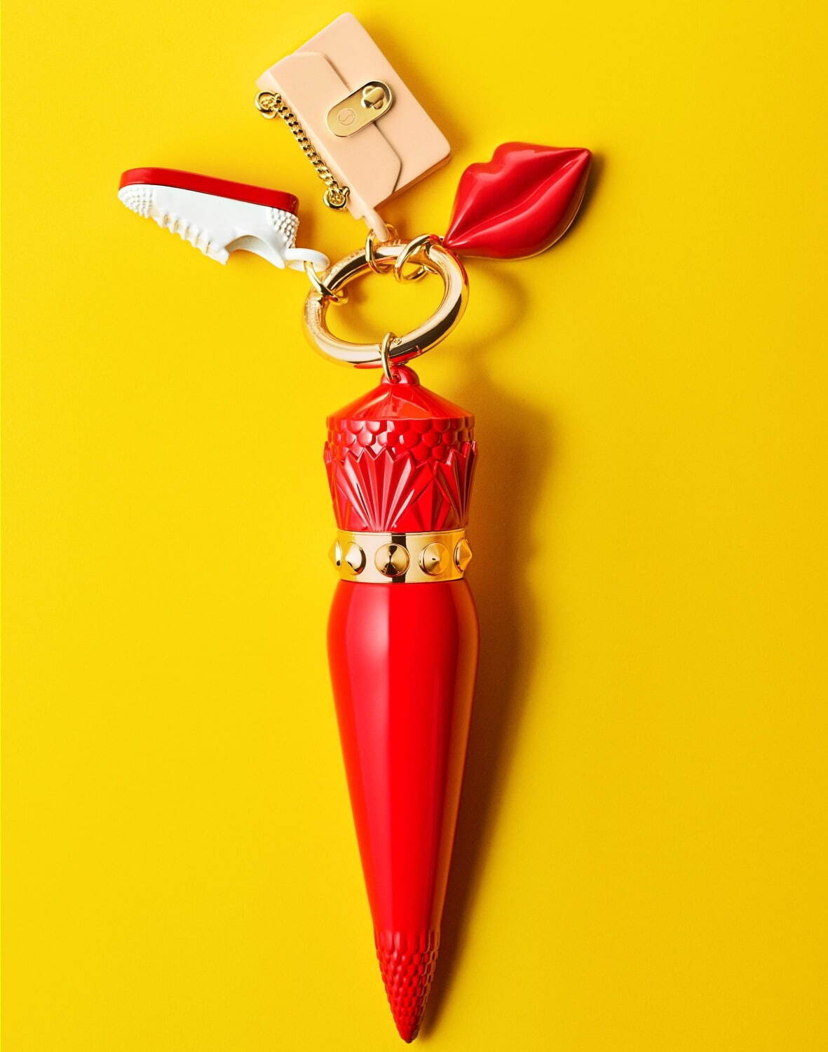 クリスチャン ルブタン「ソーグロウ リップカラー」ケース＆チャームを