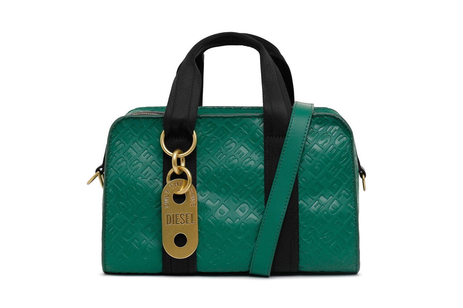ディーゼル新作アイコンバッグ「モノグラム」ロゴ刻印メタルチャーム