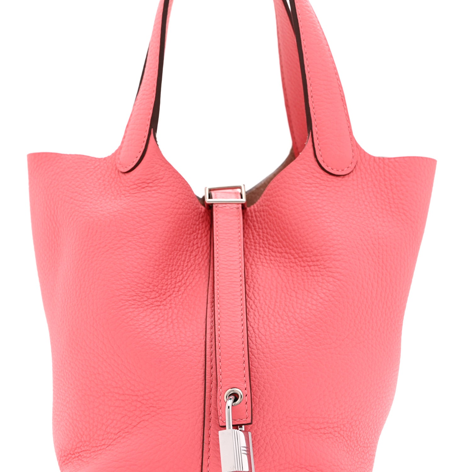 Hermes Taurillon Clemence Picotin Lock 18 PM Rose Azalee 1763681