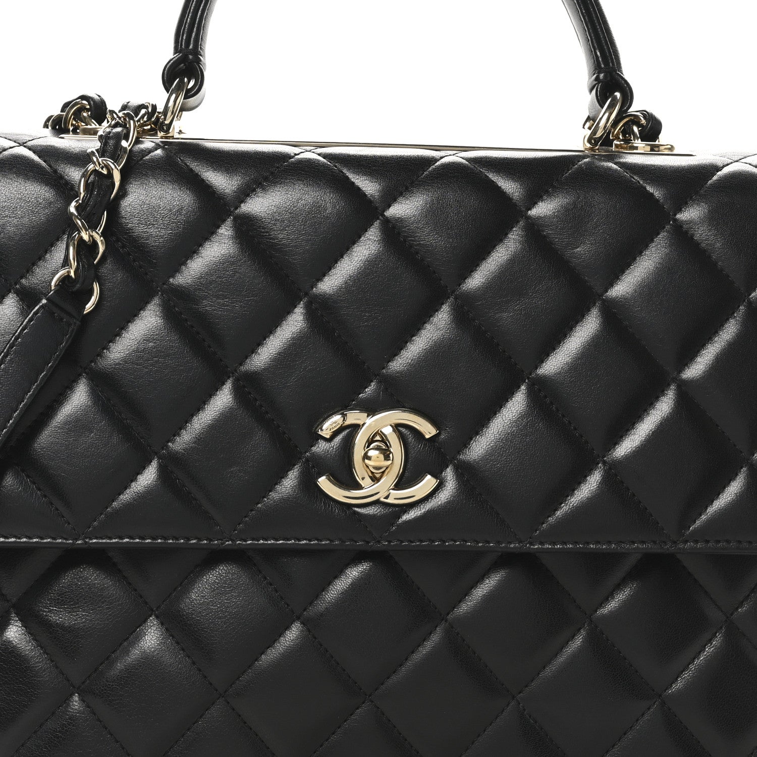 Chanel Lambskin Quilted Large Trendy CC Dual Handle Flap Bag Black