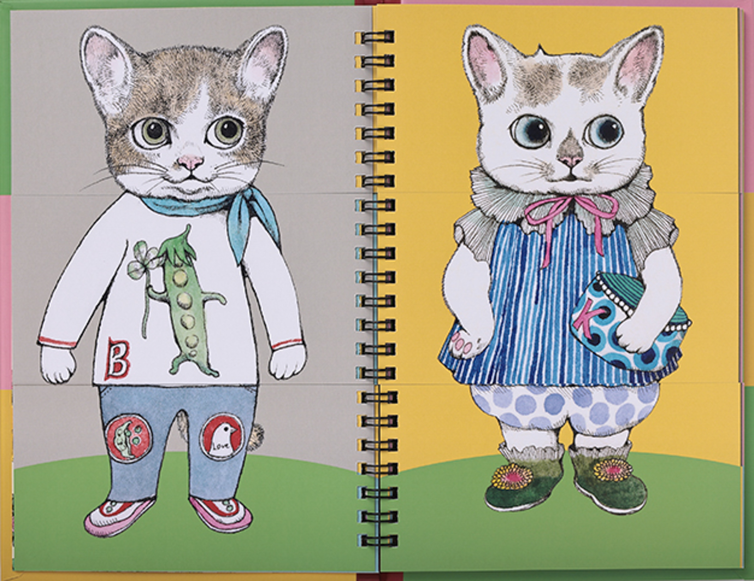 ヒグチユウコが描く人気の猫を着せ替え出来る絵本「ファッション