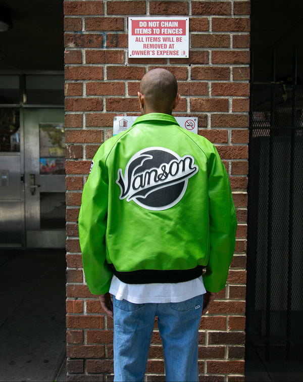 FLY GEENIUS X VANSON | BOMBER JACKET | KAWASAKI - GREEN – FLYGEENIUS