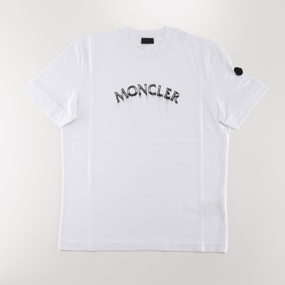 モンクレール MONCLER メンズトップス 水性ロゴプリント 袖パッチ付き