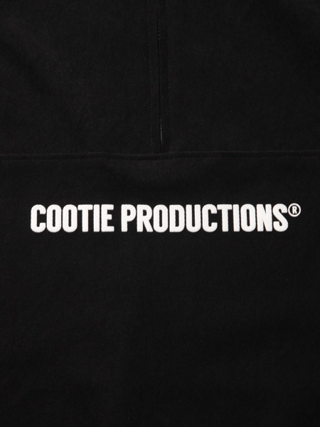COOTIE / Polyester Velour Half Zip L/S Tee -Black-