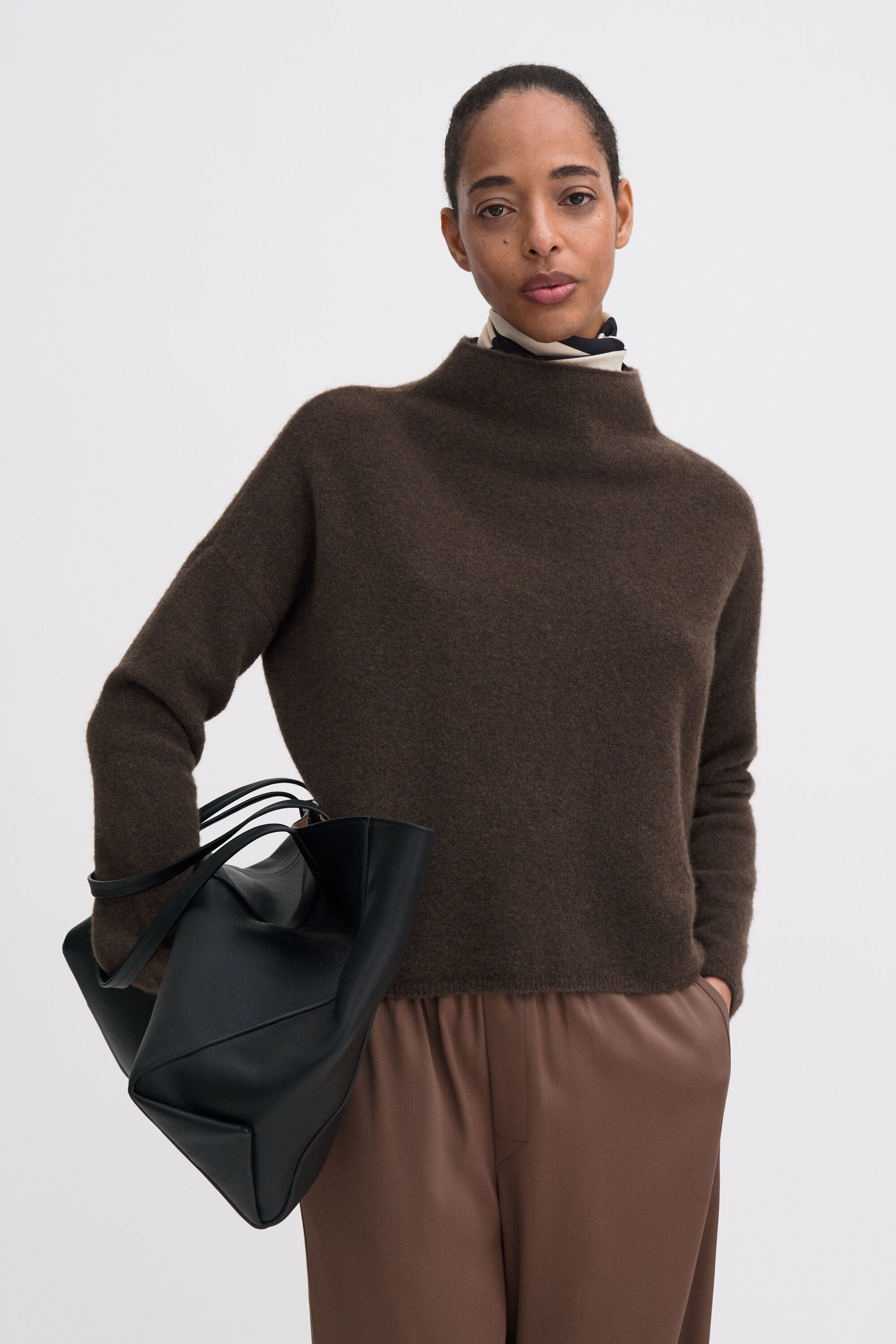 Mika Yak Funnelneck Sweater - Driftwood | FILIPPA K