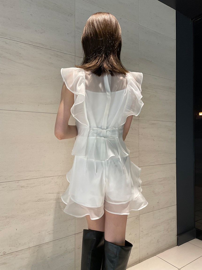 Fubail / オーガンフリルスカショーパン + オーガンフリルブラウス