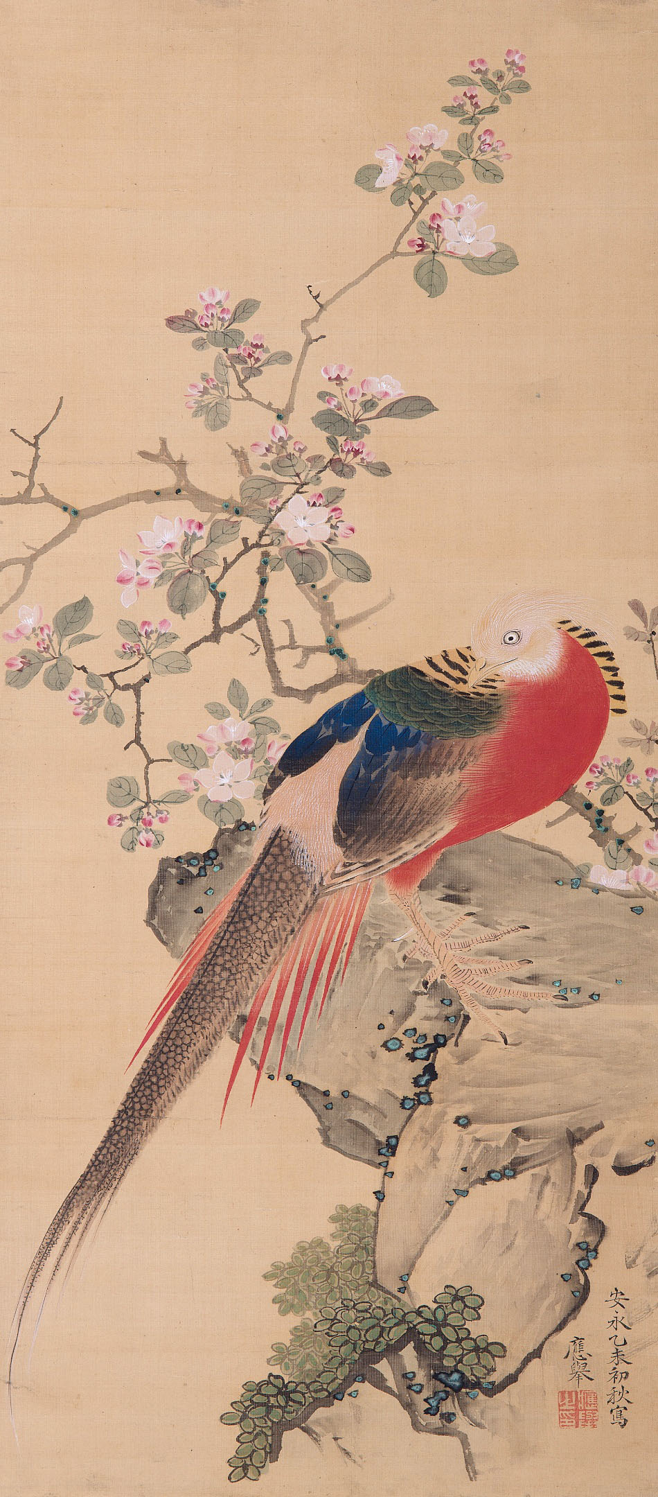 海棠金鶏図 | 円山応挙 | 収蔵品詳細 | 作品を知る | 東京富士美術館