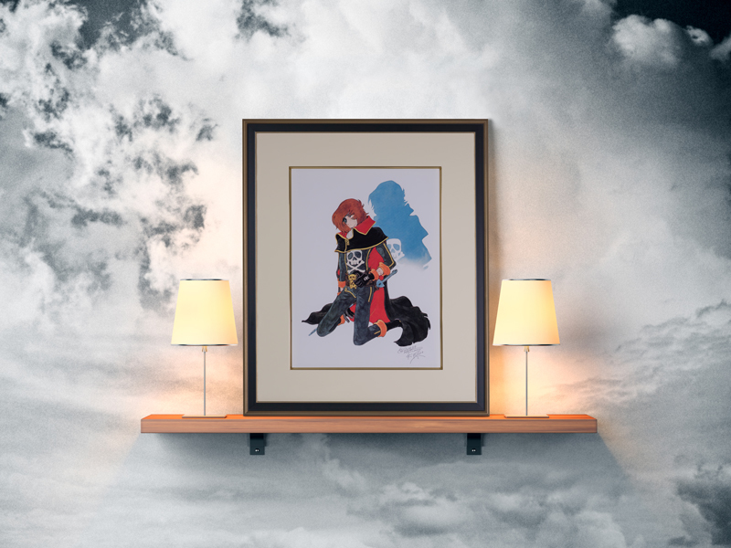 松本零士 直筆サイン入り版画「宇宙海賊キャプテンハーロック」（松本