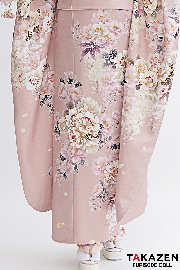 くすみカラーガーリー 淡色/ピンク 牡丹柄 トレンド 淡い色 かわいい