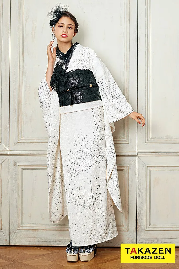 レトロ 白/ホワイト 無地 シンプル キラキラ ラメ入り 個性的 23038