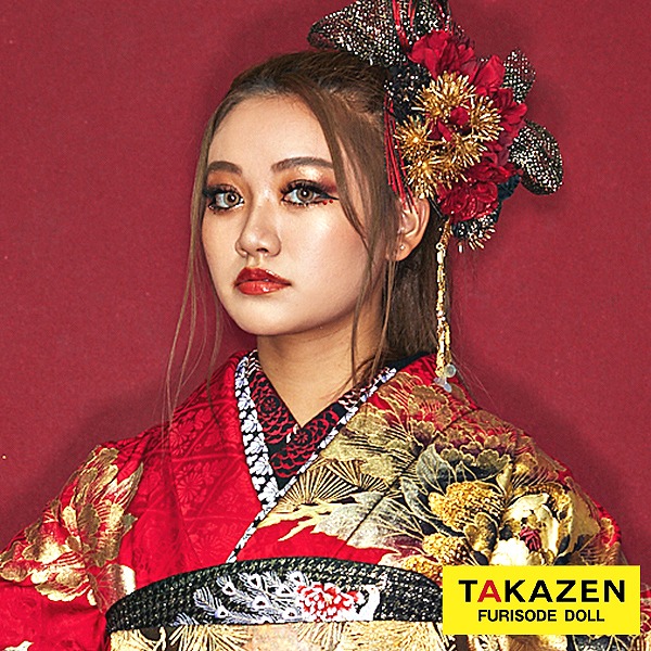 古典柄付き重ね衿ネットレンタル 赤/黒/ブルー(水色)/紫/黄(5種類)｜成