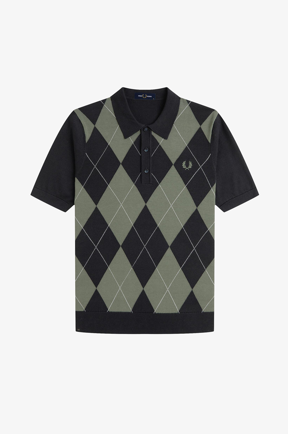 Argyle Knitted Polo Shirt(M 102：BLACK): | FRED PERRY JAPAN