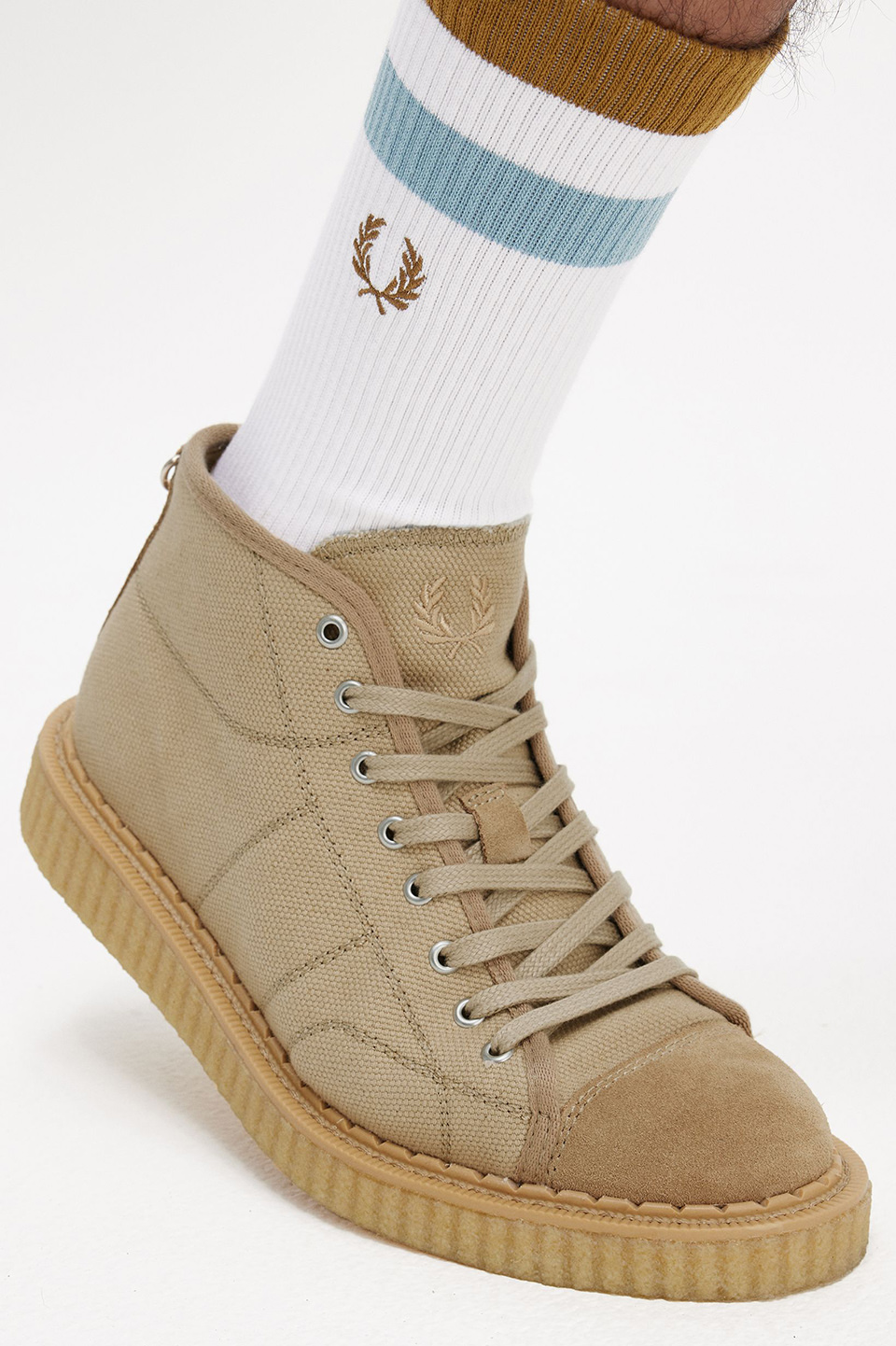 George Cox X Fred Perry Monkey Boot Heavy Canvas(270 X16：MID SAND